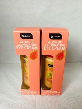 b.pure Glow Up Illuminating Eye Cream Vitamin C Guava Set of 2 NEW